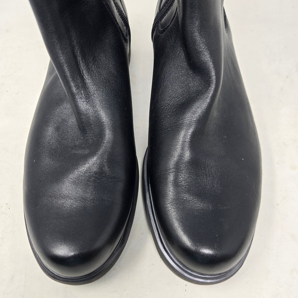 Munro American Black Leather Chelsea Boots Side Zip Lug Sole Womens 11 M M614381 - Picture 3 of 10